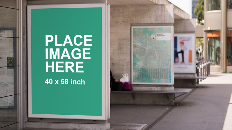 Close up of large billboard