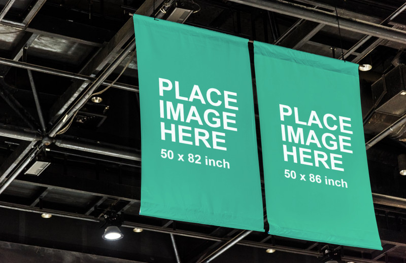 2 large hanging billboards