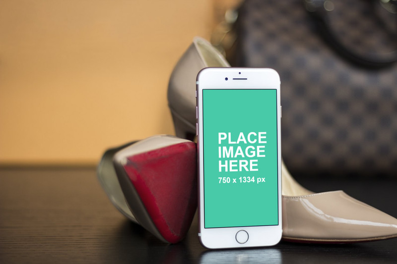 White iPhone 7 with shoes