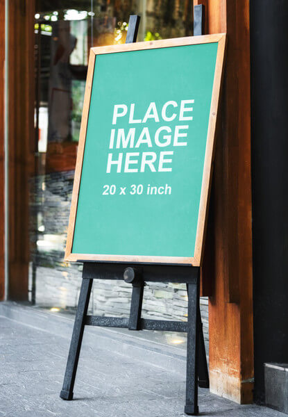 Chalkboard sign outside