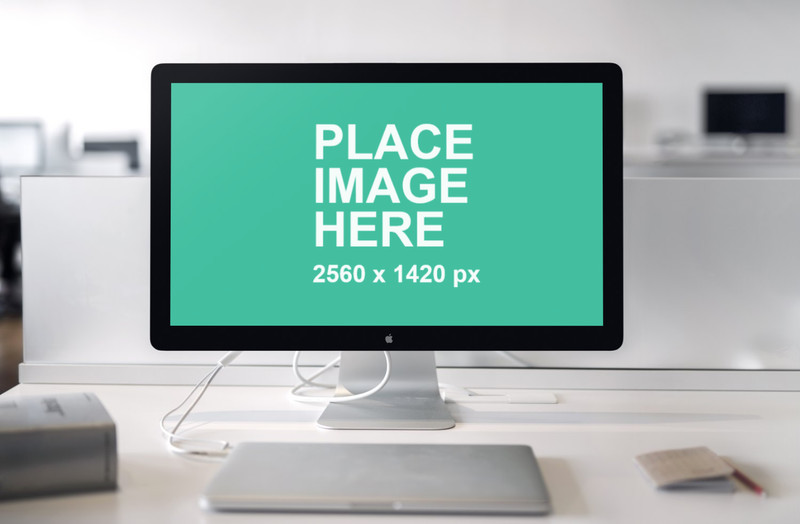 Apple Cinema display in home office