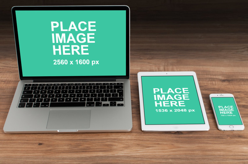 Macbook, iPad and iPhone on table