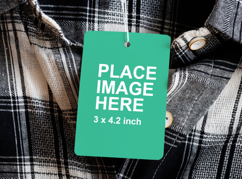 Close up price tag mockup