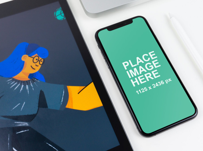 Closeup of iPhone X on desk