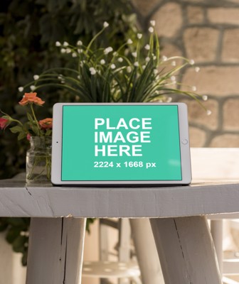 iPad Pro in landscape outside