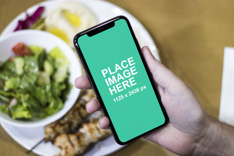 Closeup mockup of iPhone X