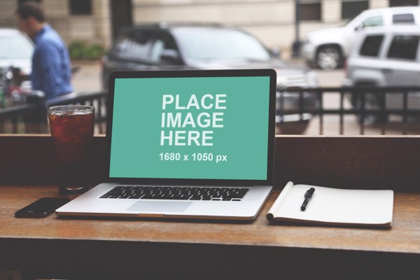 Macbook Pro in a cafe