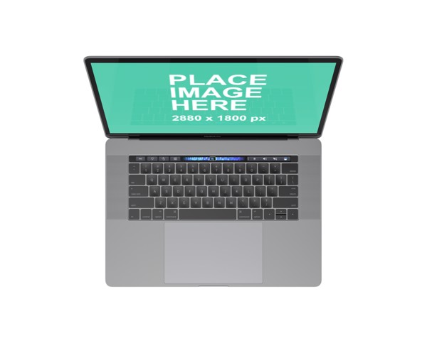 Top view MacBook Pro with Touch Bar